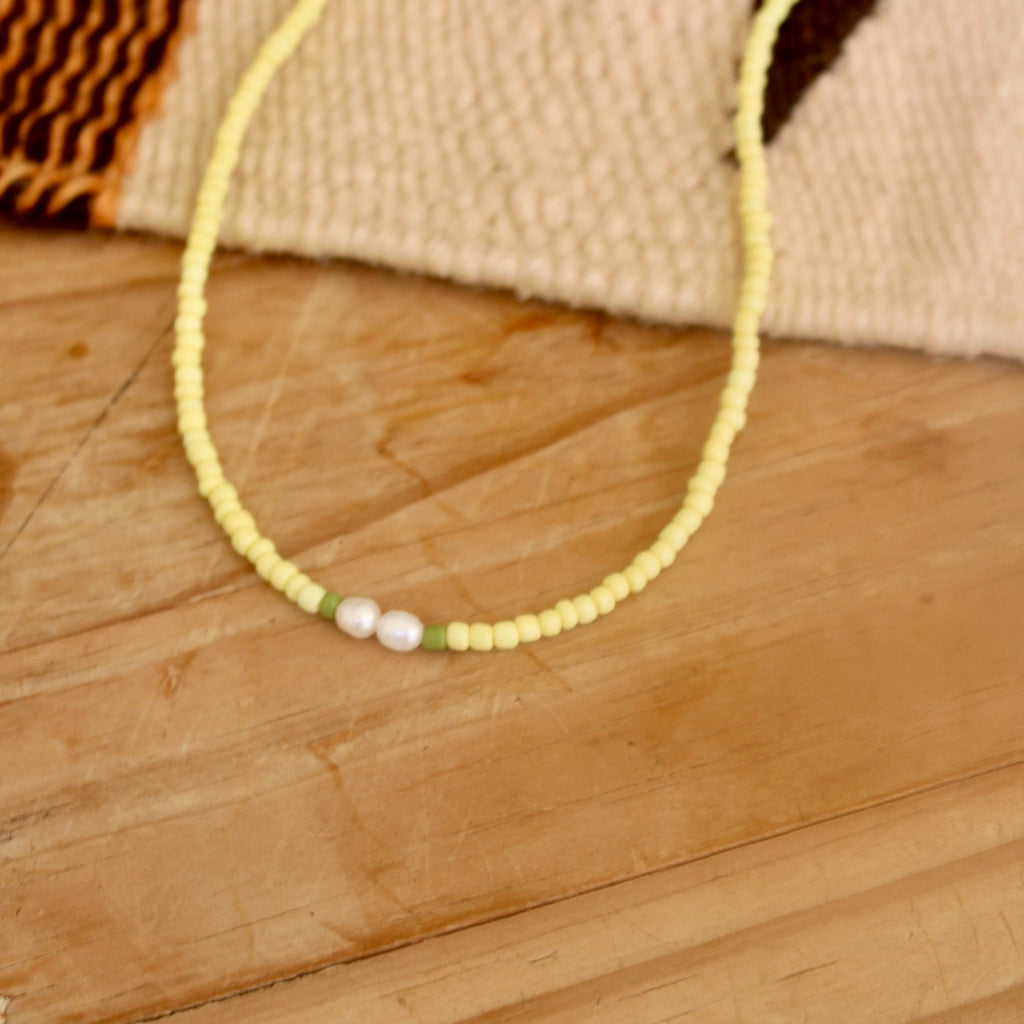 Butter Yellow Bead Necklace