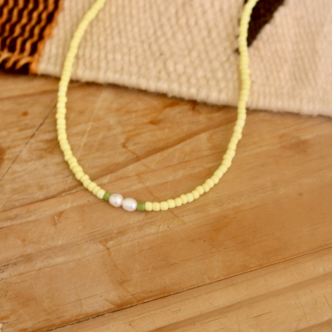 Butter Yellow Bead Necklace