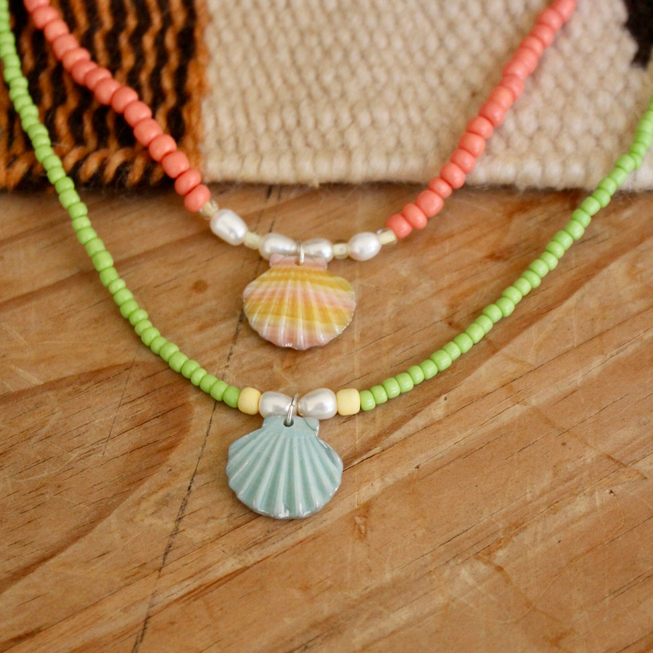 Beaded Seashell Bead Necklaces