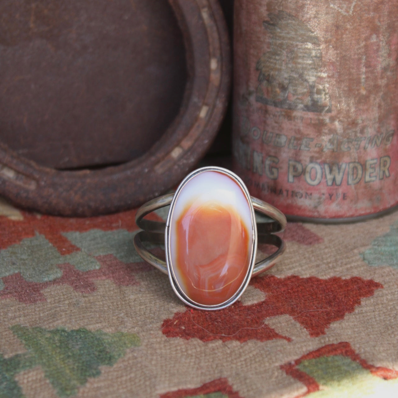 Orange Banded Onyx Cuff