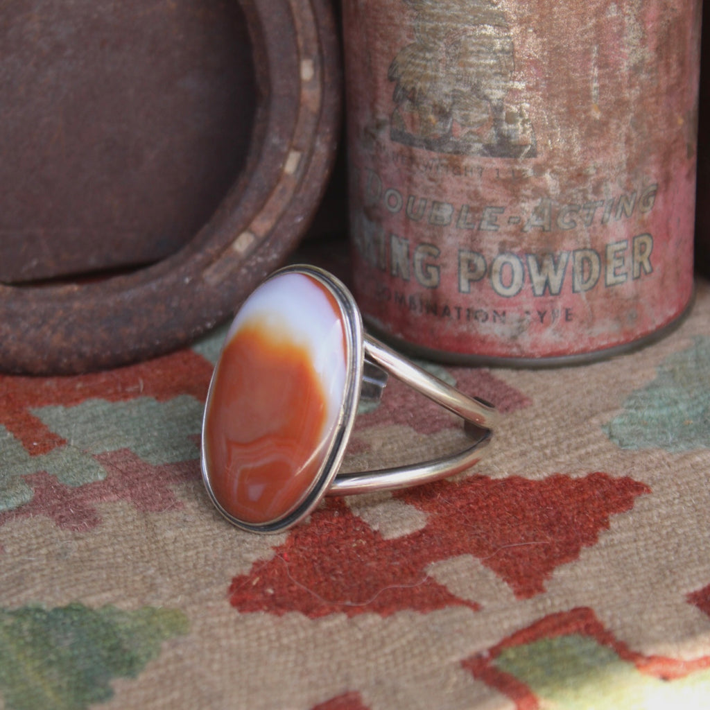 Orange Banded Onyx Cuff