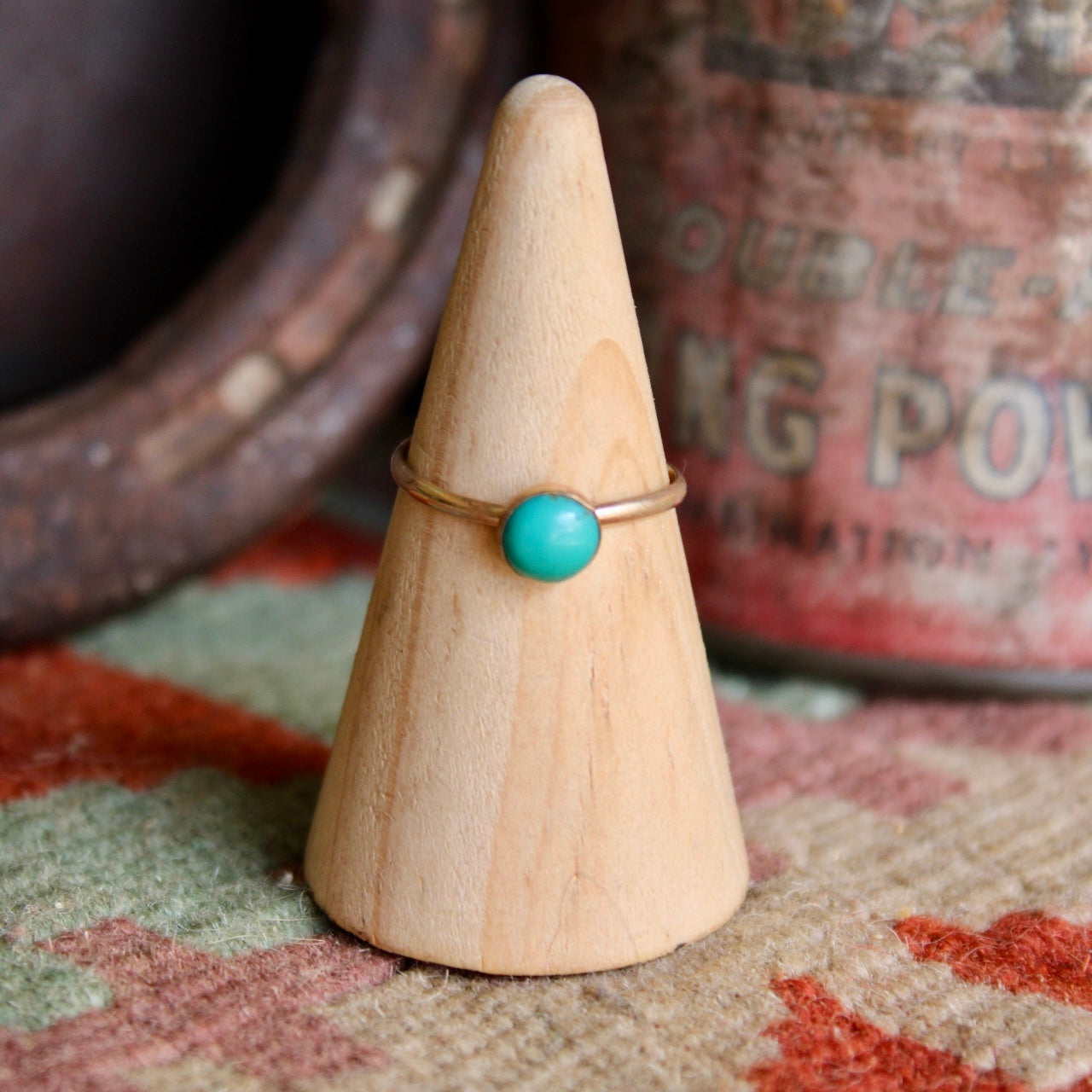 Gold Turquoise Stacker Ring