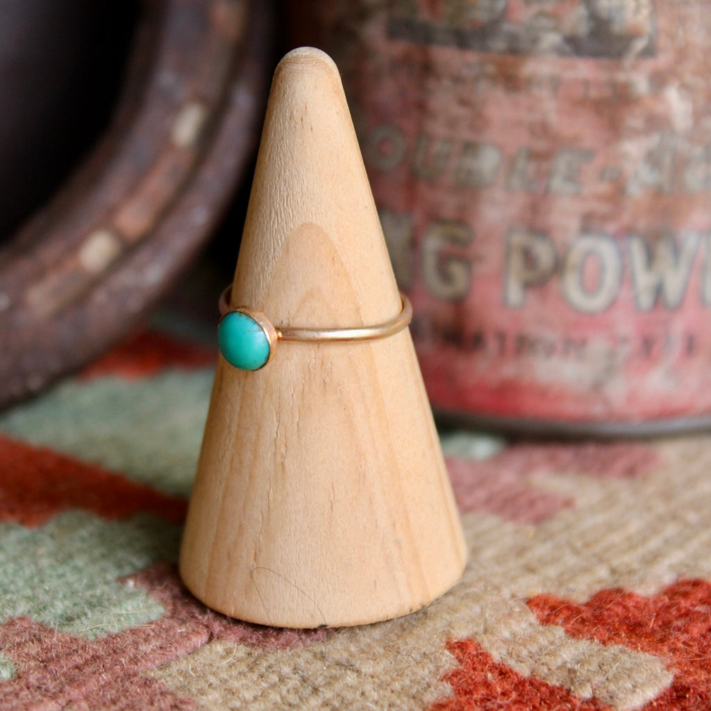 Gold Turquoise Stacker Ring
