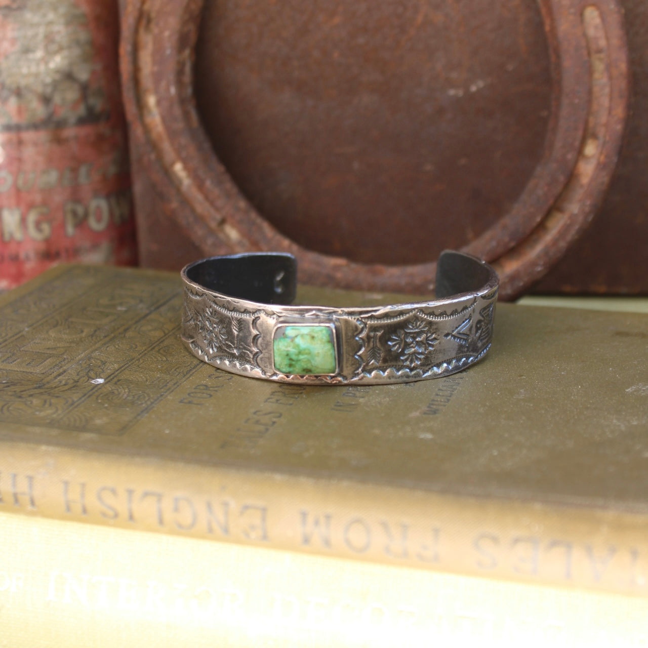 Green Mens Story Teller Cuff