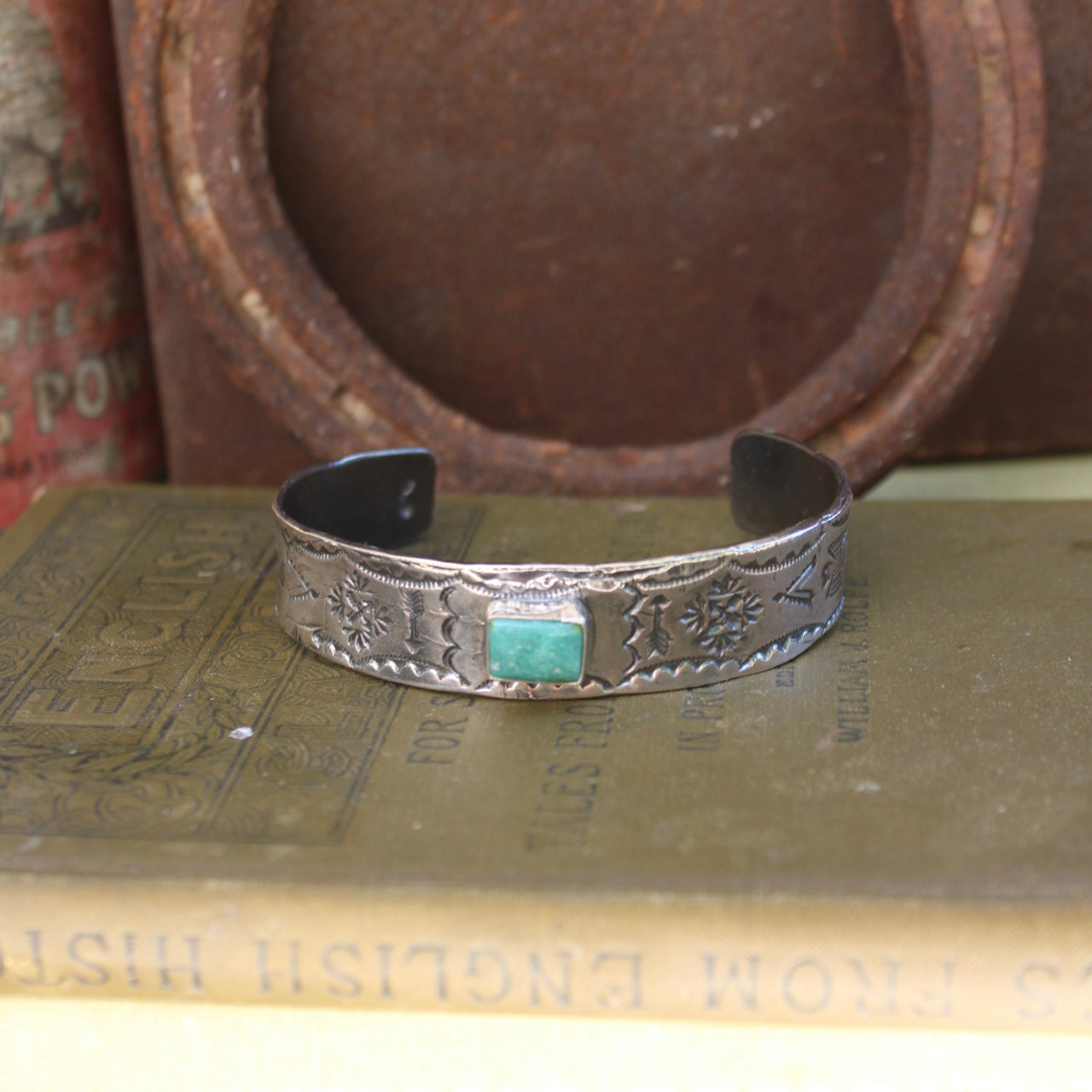 Blue Mens Story Teller Cuff