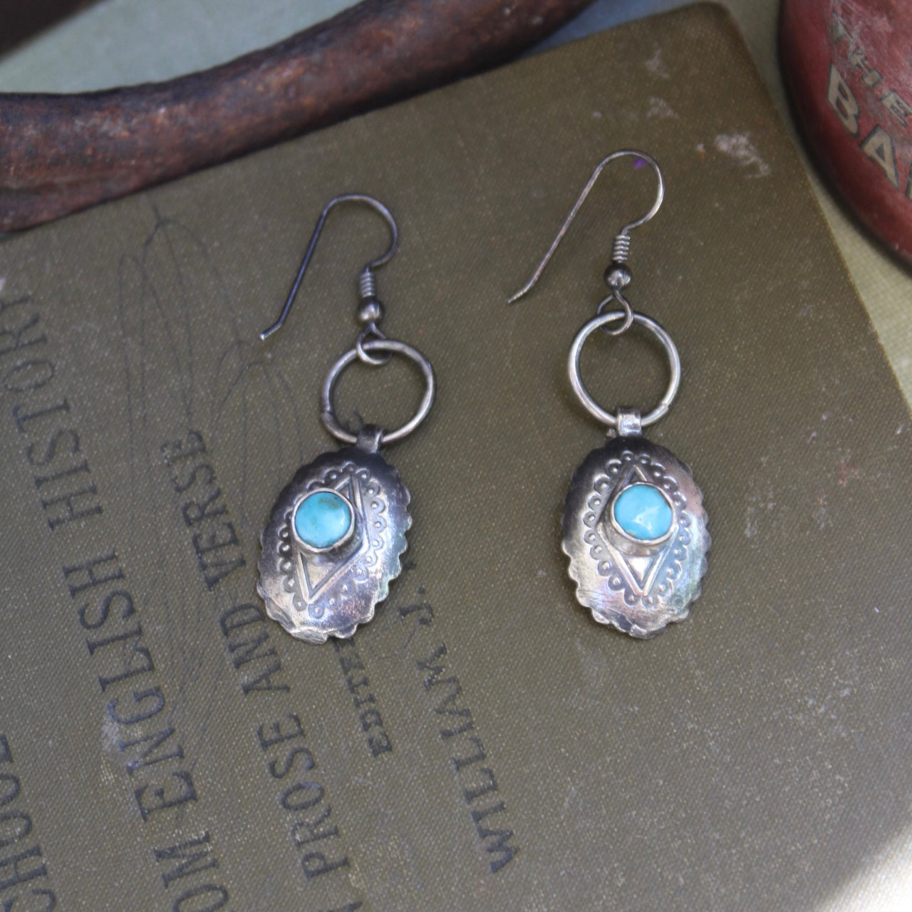 Blue Concho Earrings #2