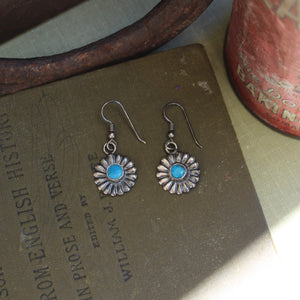 Blue Flower Concho Earrings