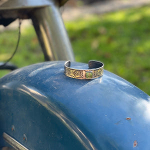 Green Mens Story Teller Cuff