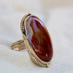 Load image into Gallery viewer, Red Banded Agate Ring #2
