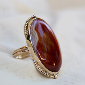 Red Banded Agate Ring #2