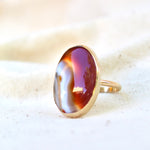 Load image into Gallery viewer, Red Banded Agate Ring #3
