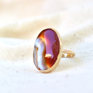 Red Banded Agate Ring #3