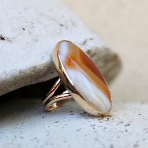 Red Banded Agate Ring #1