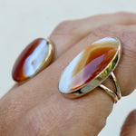 Load image into Gallery viewer, Red Banded Agate Ring #1
